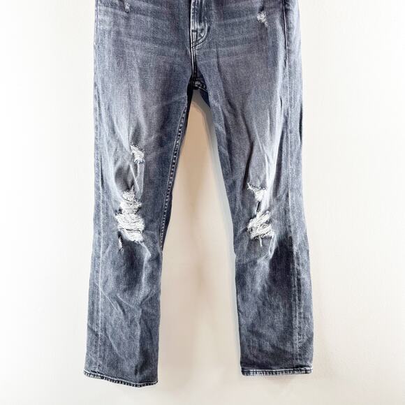 Mother High Waisted Rider Ankle Distressed Jeans After Midnight With Molly Black - Picture 12 of 13